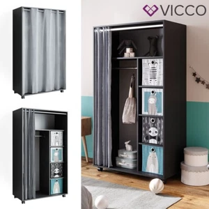 Mobiler Kinderkleiderschrank Doros Grau 100 x 168 cm inkl. 4x Faltboxen Vicco - Bild 1 von 8