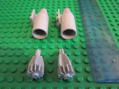 LEGO Aircraft 2 Large Round Smooth Rocket Engine + Turbo Fan Motor Technic Grey - Image 1 of 4