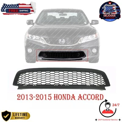 Bumper Grille For 13-15 Honda Accord Coupe Front Black 2-Door OEM Replacement Foto 1 de 4