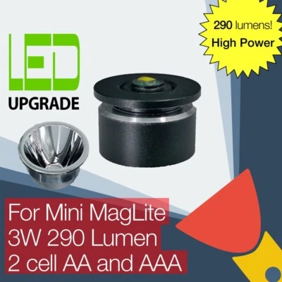 Mini MagLite LED Upgrade 290LM 2AA 2AAA Reflector Switch Bulb Flashlight Refurb - Image 1 of 2