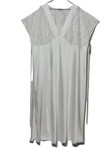 NWTS VINTAGE LUCIE ANN II BRIDAL WHITE NYLON LACE LONG NIGHTGOWN NEGLIGEE SZ 3X - Picture 1 of 8