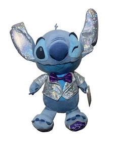 Disney 100 Winking Stitch Plush Sparkling Vest And Purple Bow Tie 17 Inch - Picture 1 of 6