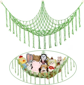 Stuffed Animal Hammock Corner, Hand-Knitted Large Plushie Net Toy Hammock with W - Picture 1 of 23
