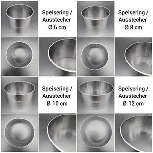 Speiseringe Dessertring Servierring Ringe Ring Form Ausstecher Edelstahl Quttin - Bild 1 von 60