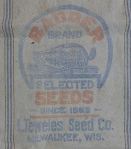 Vintage Cloth Badger Brand Seeds Fulton Seamless Seed Sack L Teweles Seed Co - Picture 1 of 3