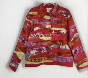 Embroidered BOHEMIAN Patchwork Blazer Jacket LARGE Burn orange Womens NEW - Picture 1 of 9