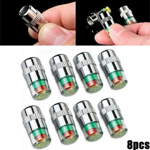 8Pcs Car Auto Tire Pressure Monitor Valve Stem Cap Sensor Indicator Warn ※ - Picture 1 of 9