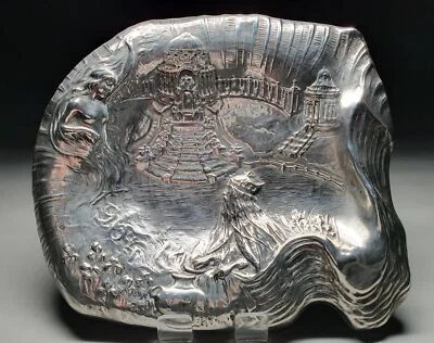 Sehr seltenes Tablett aus versilberten Metall, 1904, Weltausstellung Louisiana - Bild 1 von 4