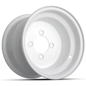 Golf Cart GTW 10 " 10x7 Weiß Stahl Rad 3:4 Offset - Bild 1 von 3