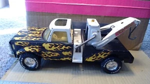 Vintage 1970s Nylint Ford Wrecker Tow Truck Pressed Steel USA Black w/ Flames - Picture 1 of 6