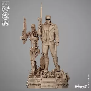 The Terminator Diorama(300mm) /3D Printed/Unassembled/GK/Wicked - Foto 1 di 14