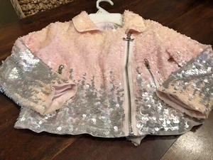 Disney Princess Girls Pink Ombré Sequin Jacket Size 4 Party Wear - Picture 1 of 10