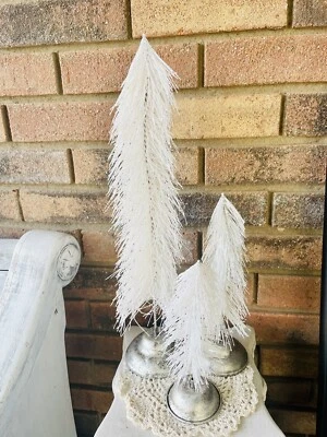 Snowbrush Pine Trees, Set Of 3 - Image 1 of 4