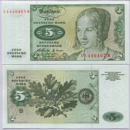 Alemania República Federal 5 marcos alemanes 1960 P 18 a UNC Foto 1 de 1