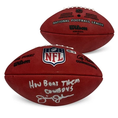 Jimmy Johnson Autografiado NFL Duke Auténtico Juego Fútbol CÓMO PELEAR Beckett Certificado de Autenticidad Foto 1 de 2
