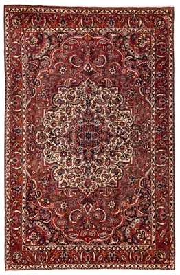 Alfombra tradicional de lana oriental de 6'9" x 10'6" vintage anudada a mano Foto 1 de 4