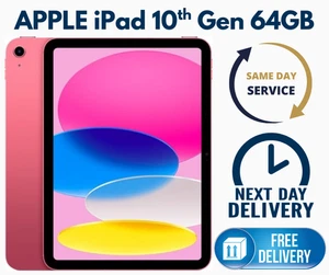 Apple iPad 10th Gen/ Generation 10.9" 2022 64GB - WIFI + 5G Pink Colour A++ - Picture 1 of 17