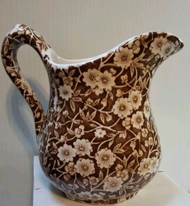 Staffordshire Calico Milchkännchen Blau Weiß Porzellan 5 Zoll X 5 Zoll - Bild 1 von 6