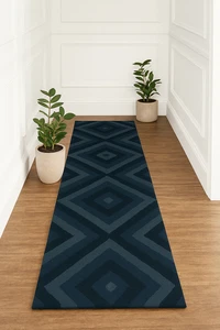 Alfombra geométrica contemporánea hecha a mano alfombra de diseño 5x8 para salón dormitorio - Imagen 1 de 4