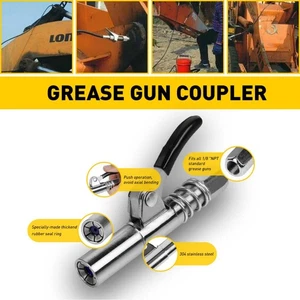 Accoppiatore pistola grasso blocco sgancio rapido ugello iniezione olio 1/8" NPT 10000PSI NUOVO - Foto 1 di 10