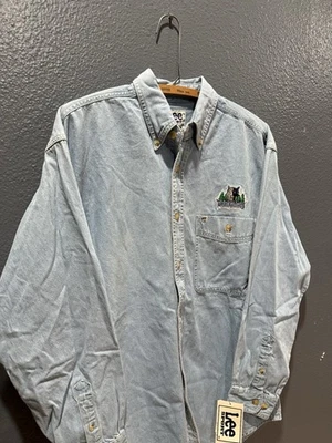 Nuevo Lee Sport NBA Minnesota Timberwolves Años 90 Azul Algodón Abotonado Mediano Foto 1 de 4