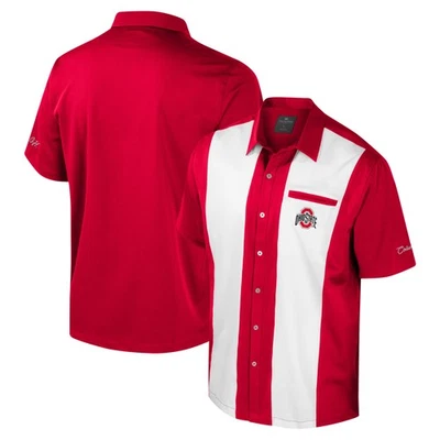 Camisa abotonada para hombre Coliseo Escarlata Ohio State Buckeyes Strike Bowling Foto 1 de 3