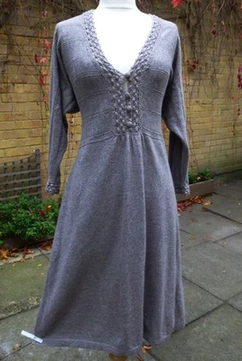 Acogedor Vestido Jersey Monzón Laura Angora Algodón Talla Grande L 16 18 Gris Suave Tejido - Imagen 1 de 4