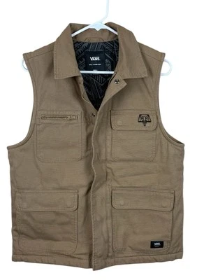Colete Vans Drill Chore Masculino Pequeno Skatista Bronzeado Excelente Estado Usado - Imagem 1 de 4