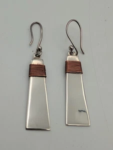 Ohrringe, Sterling Silber und Kupfer Western Style Made in Mexico - Bild 1 von 4