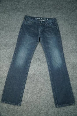 Guess Jeans Mens 33 Blue Lincoln Slim Straight Denim Pants Classic Five Pocket - Image 1 of 4