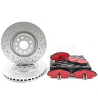 FOR SEAT TARRACO 2.0 TDI TSI CROSS DRILLED FRONT BRAKE DISCS PADS 340mm