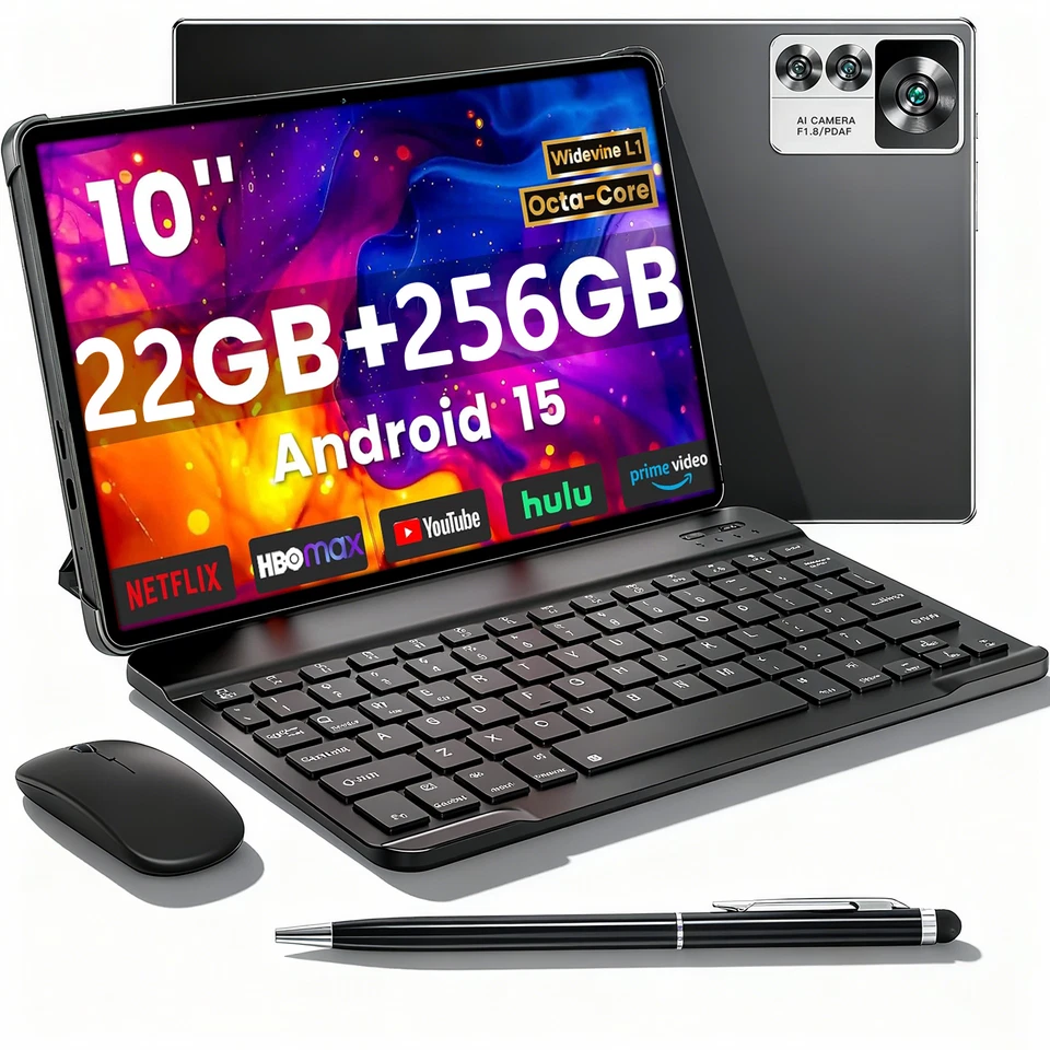 2025 Neueste Tablet 22GB RAM 256GB ROM Android 15 8Core 8000mAh Screen Mirroring - Bild 1 von 4