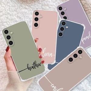 Funda protectora con corazón con nombre personalizada a prueba de golpes para Samsung Galaxy S24 S25 A06 A16 - Imagen 1 de 53