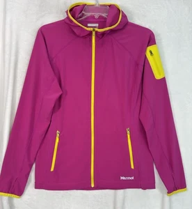 Marmot Jacket Large Womens Windbreaker Hooded Fuschia Pink Lightweight Full Zip - Picture 1 of 8