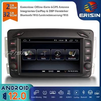 CarPlay DAB+Android 12.0 Autoradio GPS Mercedes A/C/CLK/G Klasse W203 W168 Viano - Bild 1 von 4