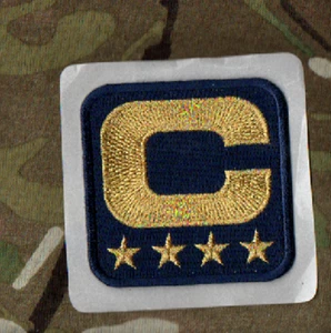 2025 Justin LA Herbert GOLD 4 -⭐⭐⭐⭐- Star Stick-on Chargers Navy CAPTAIN C-PATCH - Picture 1 of 5