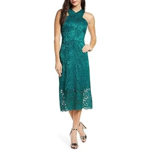 Sam Edelman Womens Lace Sheath Dress 6 Teal Green Midi Sleeveless NWT - Bild 1 von 13