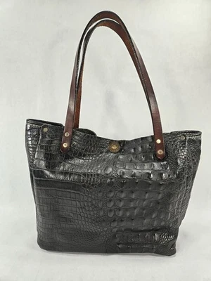 South Life Supply Leather Small Bucket Bag Crocodile Pattern Black Conceal Carry - Image 1 of 4