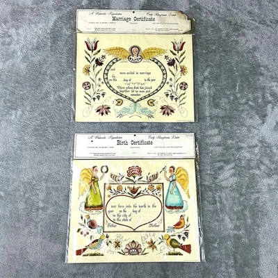 Jacob & Jane Zook 1967 certificados de nacimiento y matrimonio Pennsylvania holandés Foto 1 de 4