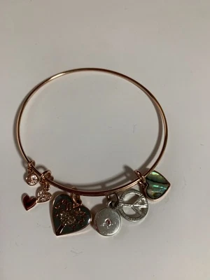 Pulsera expandible Family When Life Begins & Love Never Ends" oro rosa Foto 1 de 4