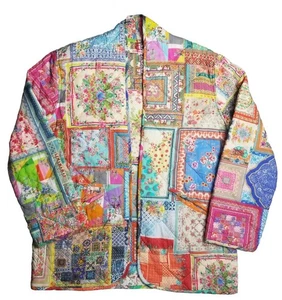 Johnny Was Annika Stepp Patchwork Jacke vorne offen Blumen Boho Cottagecore S - Bild 1 von 11