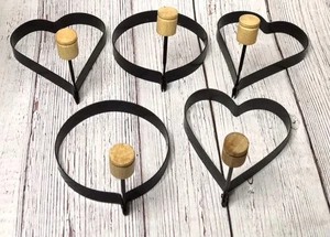 5pc Metal 4" Black Round Heart Egg Ring Biscuit Cookie Cutter Pancake Art Mold - Picture 1 of 4