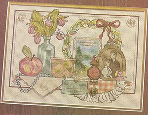 Victorian Lady's Shelf Cross Stitch Pattern Chart removed from a magazine - Picture 1 of 1