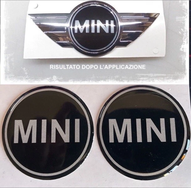STEMMA PER MINI COOPER ADESIVO LOGO FREGIO COFANO ANTERIORE POSTERIORE 2 PEZZI - Immagine 1 di 2
