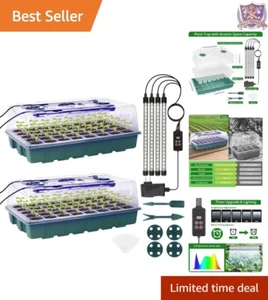 Seed Starter Tray Plastic Medium 80 Cells Adjustable Light Indoor Growing Kit - Picture 1 of 9