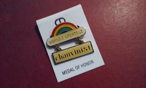 World's Greatest CHAUVINIST Humorous Medal Of Honor (or Shame) Brooch Lapel Pin - Picture 1 of 3