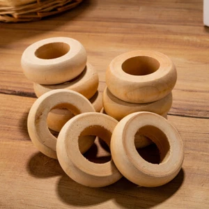 10 Pcs Wooden Napkin Rings Handmade Dining Table Napkins Buckles - Picture 1 of 12