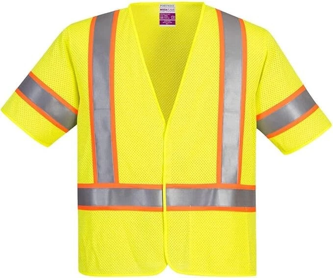 Portwest Class 3 FR Flame Resistant Hi-Vis Mesh Vest UFR24 - Yellow - Large - Image 1 of 1