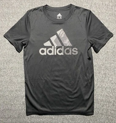 Adidas T-Shirt Boys Black Graphic Short Sleeve Kids/Youth Size M 10/12 - Image 1 of 4