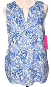 NWT Lilly Pulitzer dev knit turtley Awesome Blue Periwinkle shirt Womens Size XL - Picture 1 of 3
